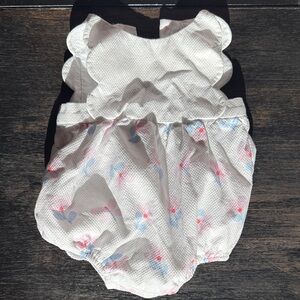 Jacadi White Romper with Pink Dots